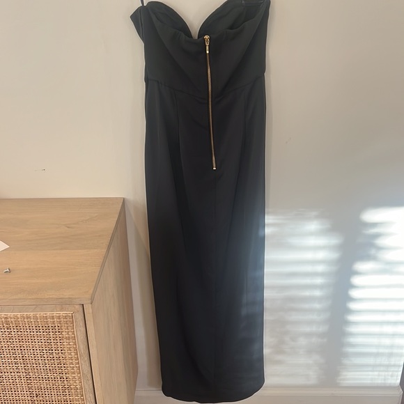 NWT Shona joy charcoal grey strapless midi dress - Picture 3 of 4